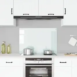 Virtuves Sienas Panelis, 90X60 Cm, Rūdīts Stikls, Balts Vidaxl