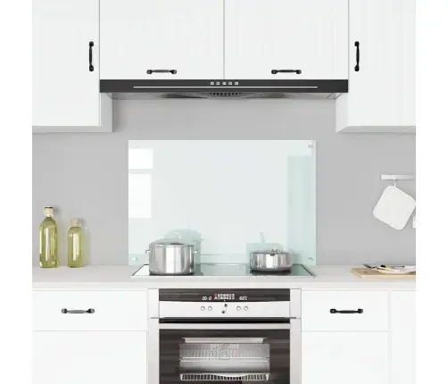 Virtuves Sienas Panelis, 90X60 Cm, Rūdīts Stikls, Balts Vidaxl