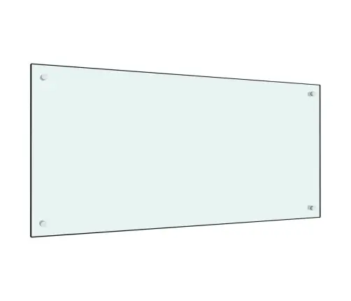 Virtuvės Sienelė, Baltos Spalvos, 100X50cm Grūdintas Stiklas