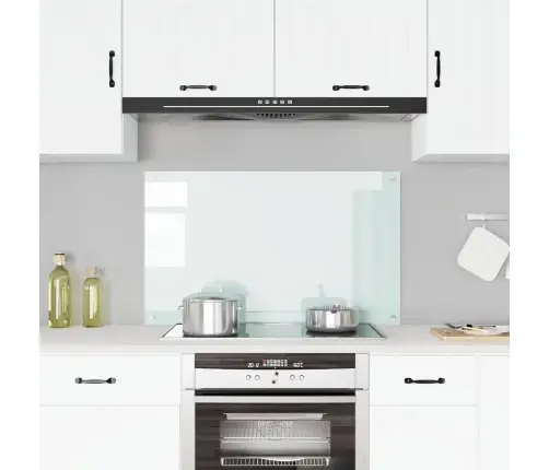 Virtuves Sienas Panelis, 100X60 Cm, Rūdīts Stikls, Balts Vidaxl