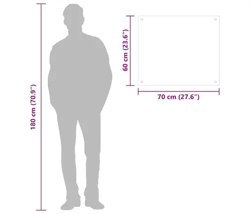 Virtuves Panelis, 70X60 Cm, Rūdīts Stikls, Caurspīdīgs Vidaxl