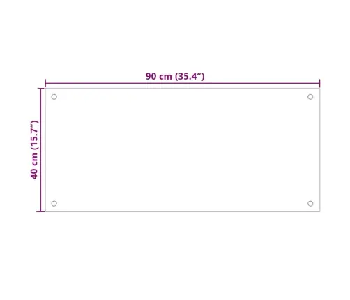 Virtuves Panelis, 90X40 Cm, Rūdīts Stikls, Caurspīdīgs Vidaxl
