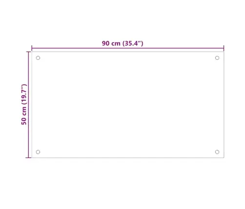 Virtuves Panelis, 90X50 Cm, Rūdīts Stikls, Caurspīdīgs Vidaxl