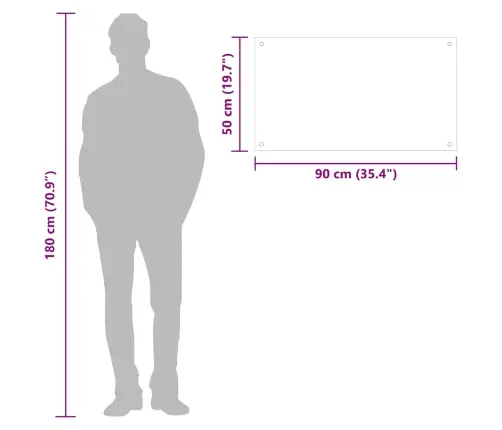 Virtuves Panelis, 90X50 Cm, Rūdīts Stikls, Caurspīdīgs Vidaxl