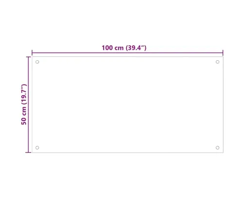 Virtuves Panelis, 100X50 Cm, Rūdīts Stikls, Caurspīdīgs Vidaxl