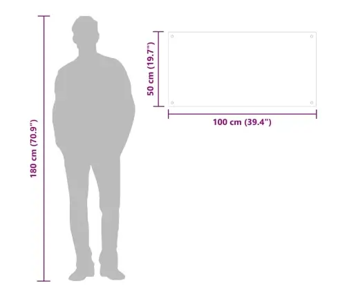 Virtuves Panelis, 100X50 Cm, Rūdīts Stikls, Caurspīdīgs Vidaxl