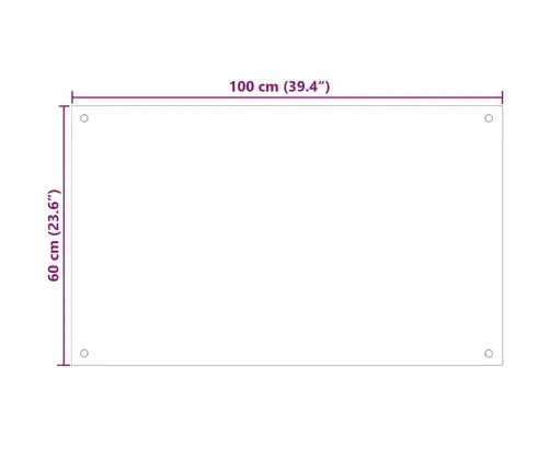 Virtuves Panelis, 100X60 Cm, Rūdīts Stikls, Caurspīdīgs Vidaxl