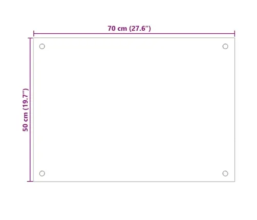 Virtuvės Sienelė, Juodos Spalvos, 70X50cm Grūdintas Stiklas