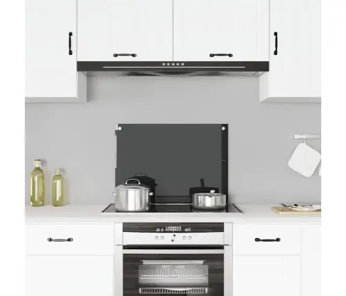 Virtuvės Sienelė, Juodos Spalvos, 70X50cm Grūdintas Stiklas