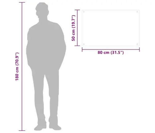 Virtuves Sienas Panelis, 80X50 Cm, Rūdīts Stikls, Melns Vidaxl