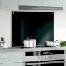 Virtuves Sienas Panelis, 80X60 Cm, Rūdīts Stikls, Melns Vidaxl