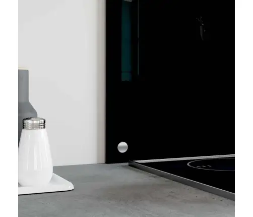 Virtuves Sienas Panelis, 80X60 Cm, Rūdīts Stikls, Melns Vidaxl