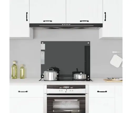 Virtuves Sienas Panelis, 80X60 Cm, Rūdīts Stikls, Melns Vidaxl