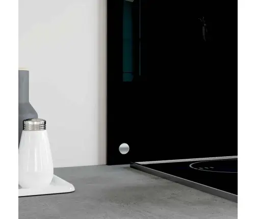 Virtuves Sienas Panelis, 90X40 Cm, Rūdīts Stikls, Melns Vidaxl