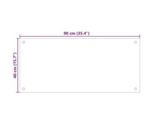 Virtuves Sienas Panelis, 90X40 Cm, Rūdīts Stikls, Melns Vidaxl