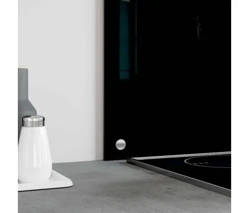 Virtuves Sienas Panelis, 90X50 Cm, Rūdīts Stikls, Melns Vidaxl