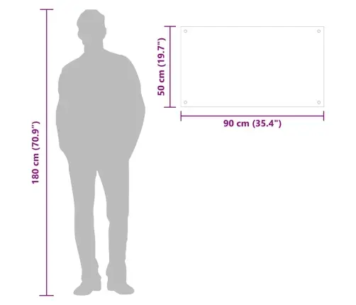 Virtuves Sienas Panelis, 90X50 Cm, Rūdīts Stikls, Melns Vidaxl