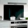 Virtuves Sienas Panelis, 90X60 Cm, Rūdīts Stikls, Melns Vidaxl