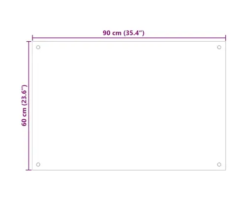 Virtuves Sienas Panelis, 90X60 Cm, Rūdīts Stikls, Melns Vidaxl