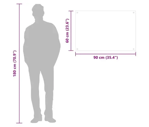 Virtuves Sienas Panelis, 90X60 Cm, Rūdīts Stikls, Melns Vidaxl