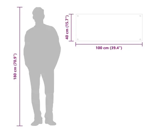 Virtuvės Sienelė, Juodos Spalvos, 100X40cm Grūdintas Stiklas