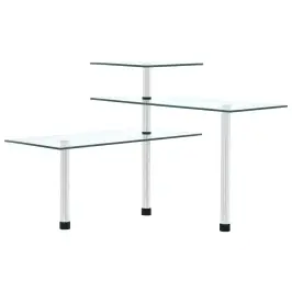 3-Līmeņu Virtuves Stūra Plaukts, Rūdīts Stikls Vidaxl