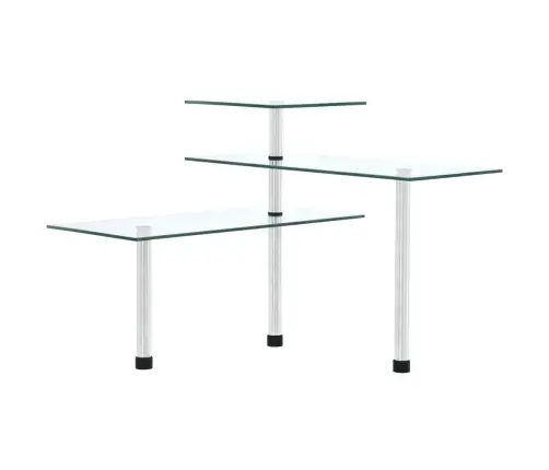 3-Līmeņu Virtuves Stūra Plaukts, Rūdīts Stikls Vidaxl