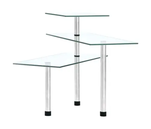 3-Līmeņu Virtuves Stūra Plaukts, Rūdīts Stikls Vidaxl