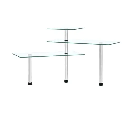 3-Līmeņu Virtuves Stūra Plaukts, Rūdīts Stikls Vidaxl