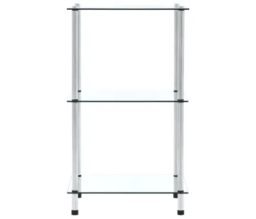 3-Līmeņu Plaukts, Caurspīdīgs, 40X40X67 Cm, Rūdīts Stikls Vidaxl