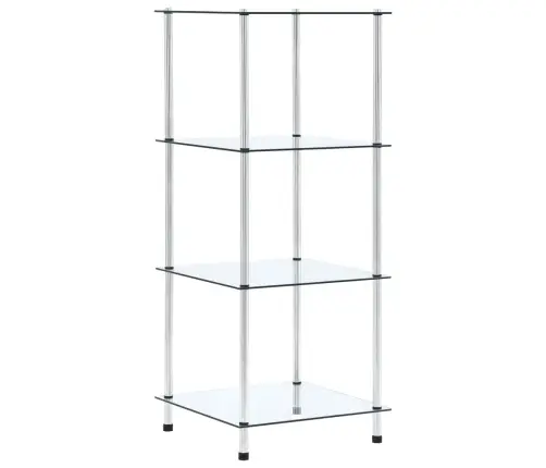 Lentyna, 4 Aukštų, Permatoma, 40X40X100cm Grūdintas Stiklas
