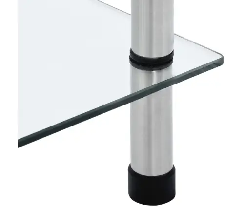 6-Līmeņu Plaukts, Caurspīdīgs, 40X40X160 Cm, Rūdīts Stikls Vidaxl