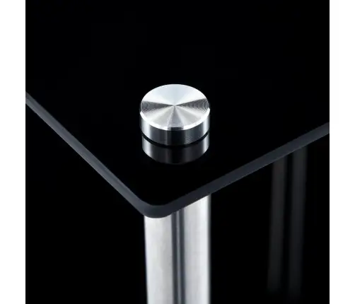 3-Līmeņu Plaukts, Melns, 40X40X67 Cm, Rūdīts Stikls Vidaxl