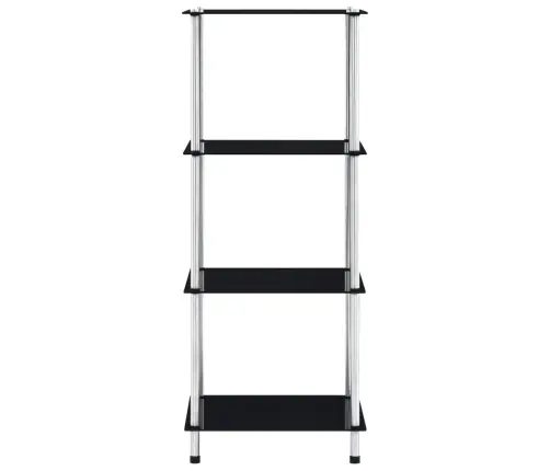 4-Līmeņu Plaukts, Melns, 40X40X100 Cm, Rūdīts Stikls Vidaxl