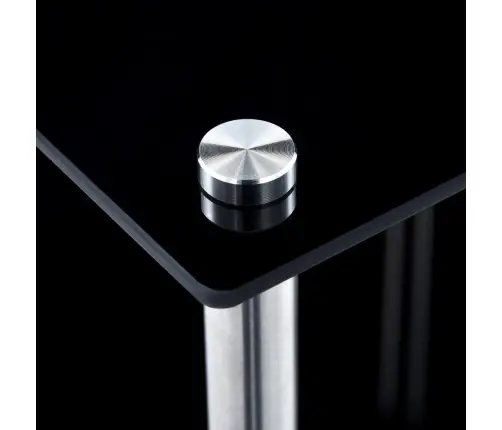 4-Līmeņu Plaukts, Melns, 40X40X100 Cm, Rūdīts Stikls Vidaxl