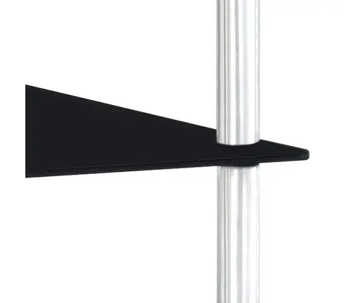 4-Līmeņu Plaukts, Melns, 40X40X100 Cm, Rūdīts Stikls Vidaxl