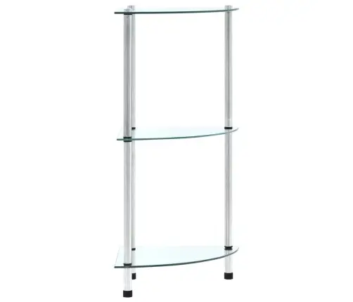 3-Līmeņu Plaukts, 30X30X67 Cm, Caurspīdīgs Rūdīts Stikls Vidaxl