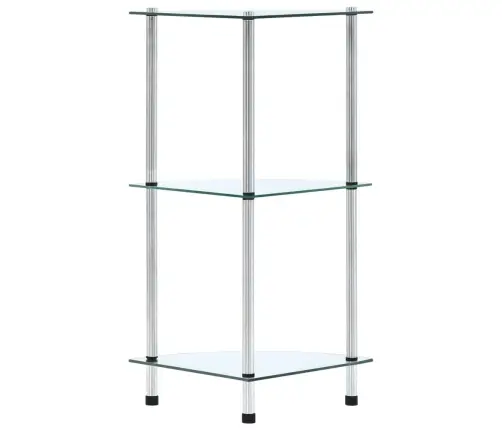 3-Līmeņu Plaukts, 30X30X67 Cm, Caurspīdīgs Rūdīts Stikls Vidaxl