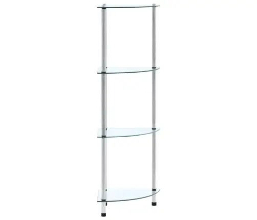 4-Līmeņu Plaukts, 30X30X100 Cm, Caurspīdīgs Rūdīts Stikls Vidaxl