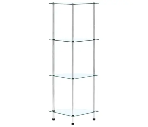 4-Līmeņu Plaukts, 30X30X100 Cm, Caurspīdīgs Rūdīts Stikls Vidaxl