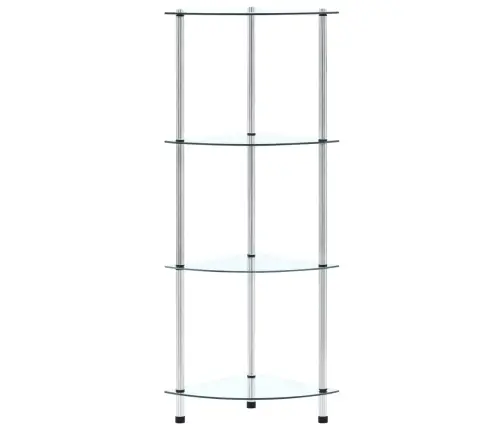 4-Līmeņu Plaukts, 30X30X100 Cm, Caurspīdīgs Rūdīts Stikls Vidaxl