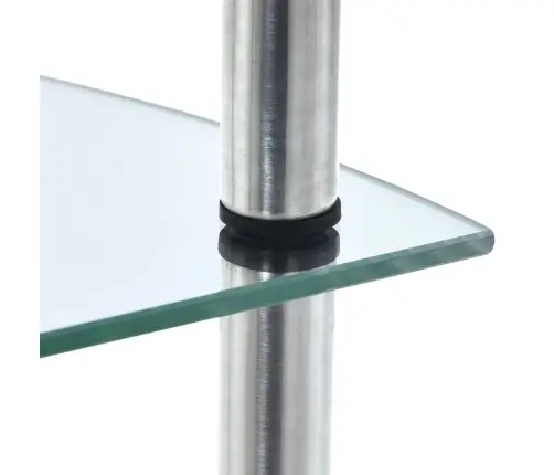 4-Līmeņu Plaukts, 30X30X100 Cm, Caurspīdīgs Rūdīts Stikls Vidaxl