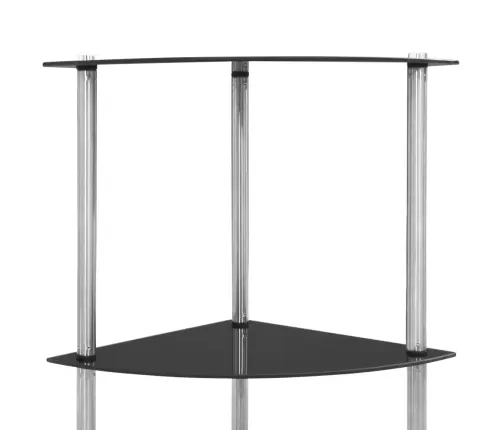 6-Līmeņu Plaukts, 30X30X160 Cm, Melns Rūdīts Stikls Vidaxl