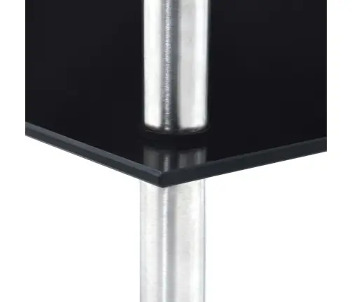 4-Līmeņu Plaukts, 30X30X100 Cm, Melns Rūdīts Stikls Vidaxl