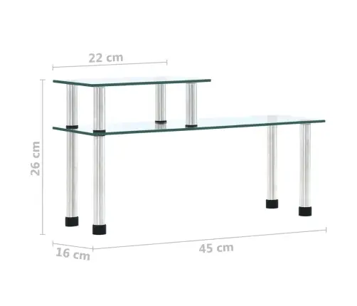 Virtuves Plaukts, 45X16X26 Cm, Caurspīdīgs Rūdīts Stikls Vidaxl