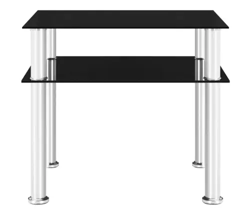 Galdiņš, Melns, 45X50X45 Cm, Rūdīts Stikls Vidaxl Galdiņš, Melns, 45X50X45 Cm, Rūdīts Stikls Vidaxl