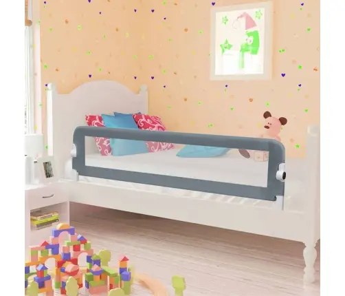 Bērnu Gultas Aizsargbarjera, Pelēka, 150X42 Cm, Poliesters Vidaxl