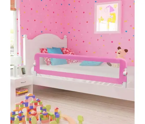 Bērnu Gultas Aizsargbarjera, Rozā, 180X42 Cm, Poliesters Vidaxl