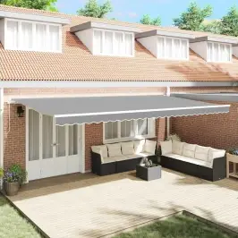 Markīze Balts 6 X 3 M Metāla Vidaxl