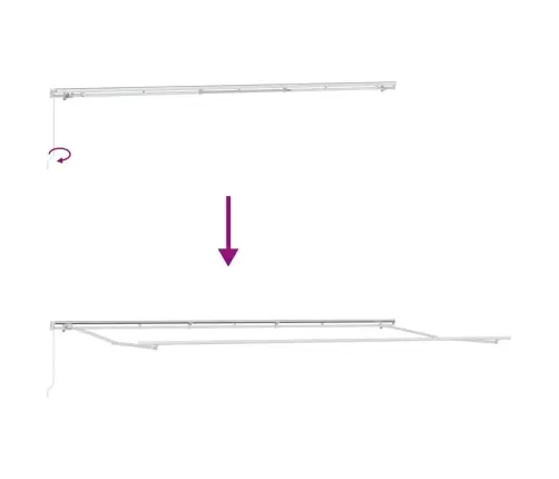 Markīze Manuāls Balts 6 X 3 M Metāla